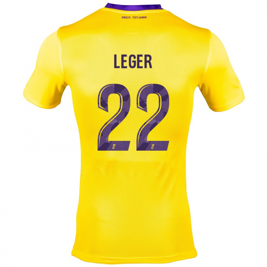 Gyermek Christelle Léger #22 Sárga Lila Idegenbeli Jersey 2024/25 Mez Póló Ing