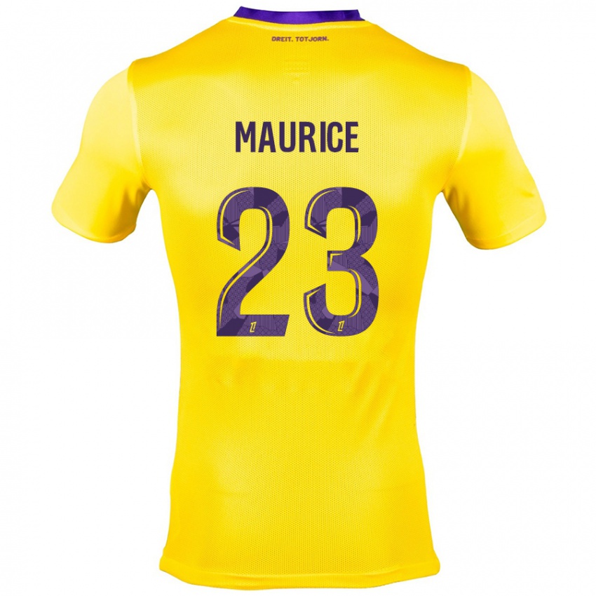 Gyermek Sandra Maurice #23 Sárga Lila Idegenbeli Jersey 2024/25 Mez Póló Ing