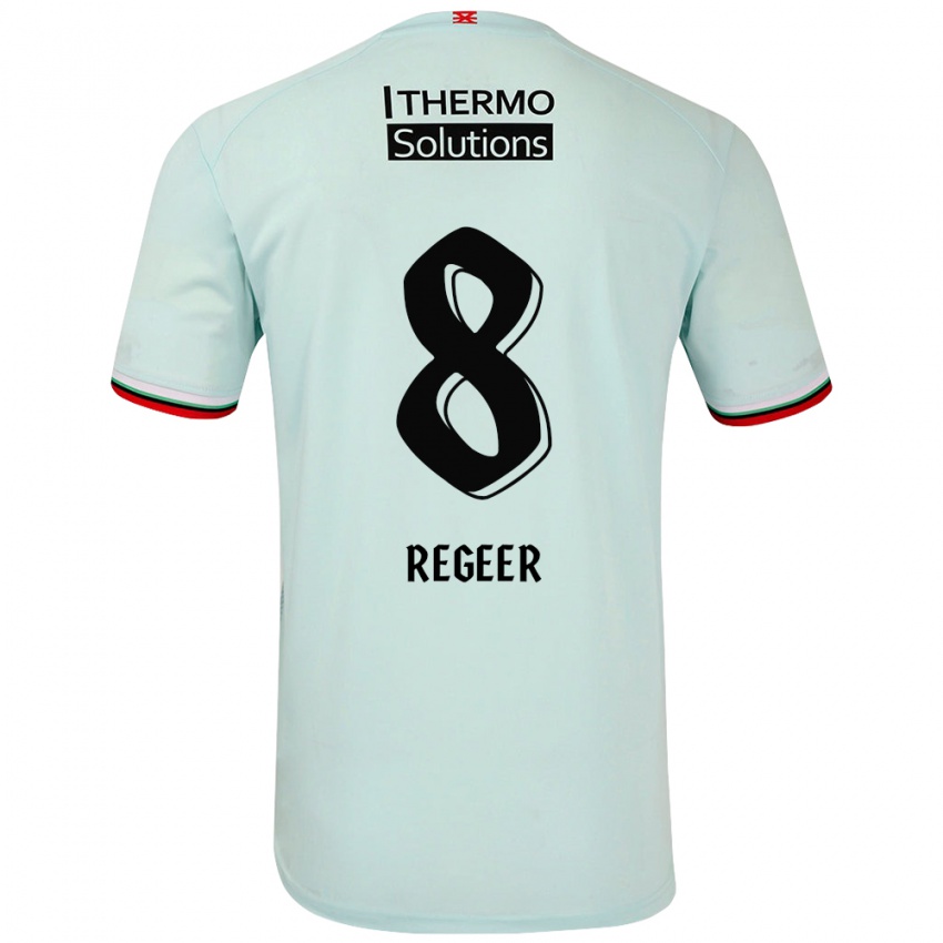 Gyermek Youri Regeer #8 Világoszöld Idegenbeli Jersey 2024/25 Mez Póló Ing