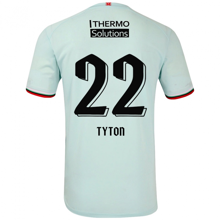 Gyermek Przemyslaw Tyton #22 Világoszöld Idegenbeli Jersey 2024/25 Mez Póló Ing