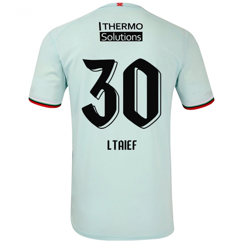 Gyermek Sayfallah Ltaief #30 Világoszöld Idegenbeli Jersey 2024/25 Mez Póló Ing