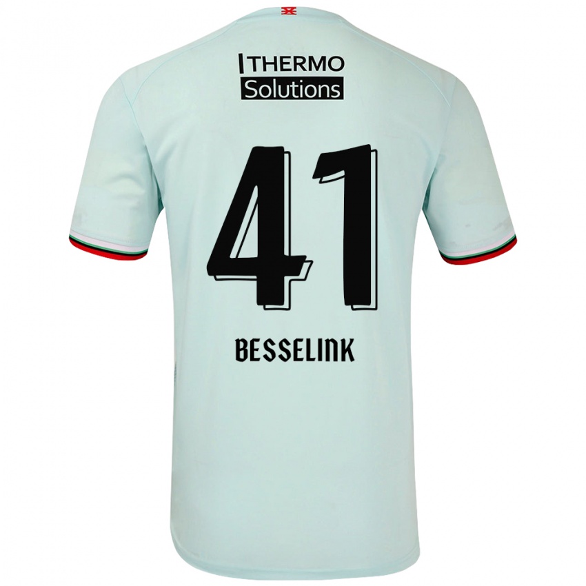 Gyermek Gijs Besselink #41 Világoszöld Idegenbeli Jersey 2024/25 Mez Póló Ing