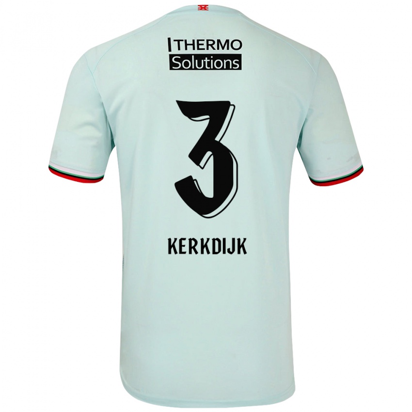 Gyermek Danique Kerkdijk #3 Világoszöld Idegenbeli Jersey 2024/25 Mez Póló Ing