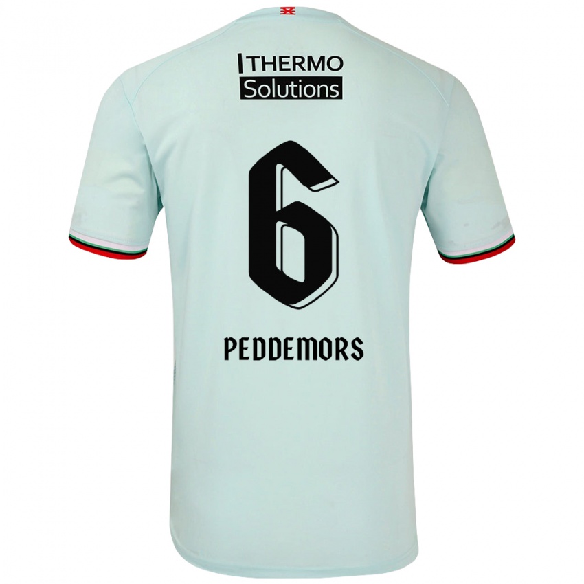 Gyermek Ella Peddemors #6 Világoszöld Idegenbeli Jersey 2024/25 Mez Póló Ing