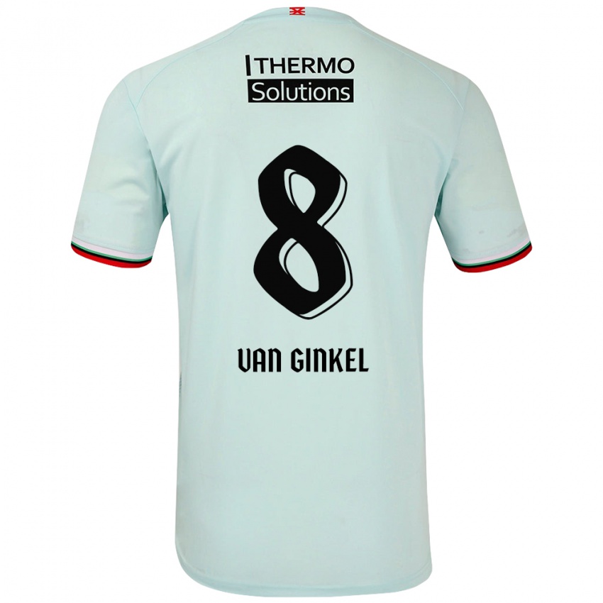 Gyermek Danique Van Ginkel #8 Világoszöld Idegenbeli Jersey 2024/25 Mez Póló Ing