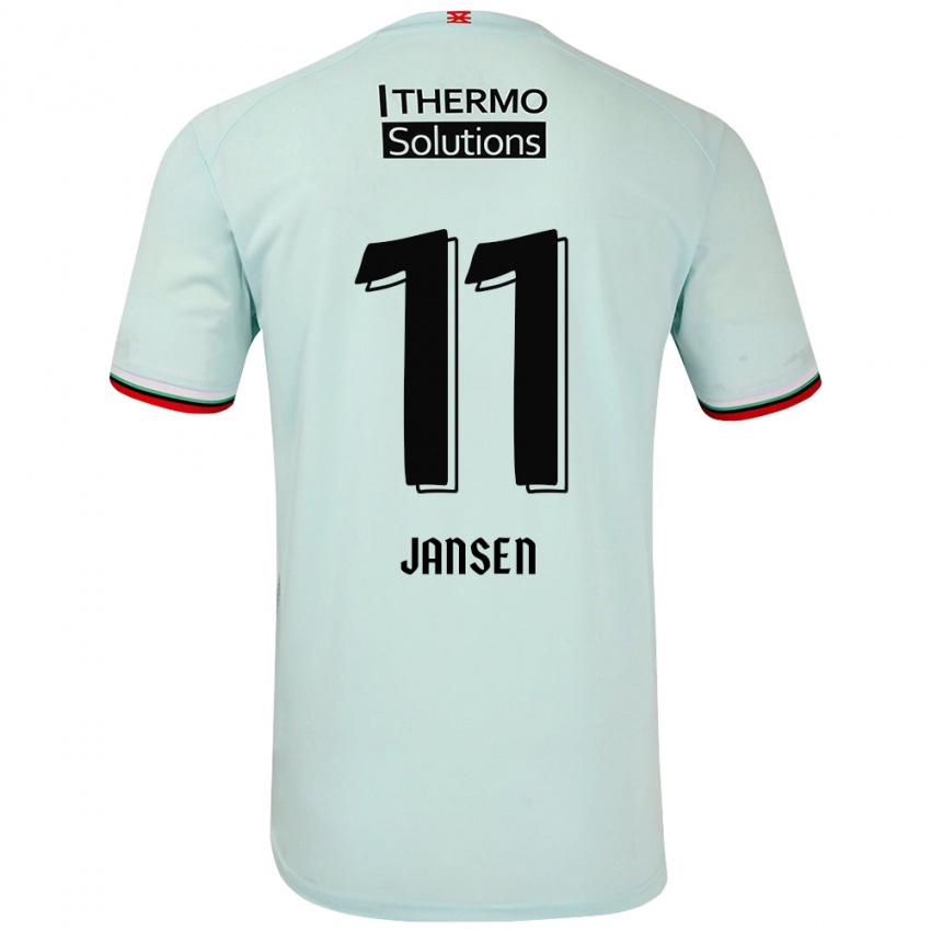 Gyermek Renate Jansen #11 Világoszöld Idegenbeli Jersey 2024/25 Mez Póló Ing