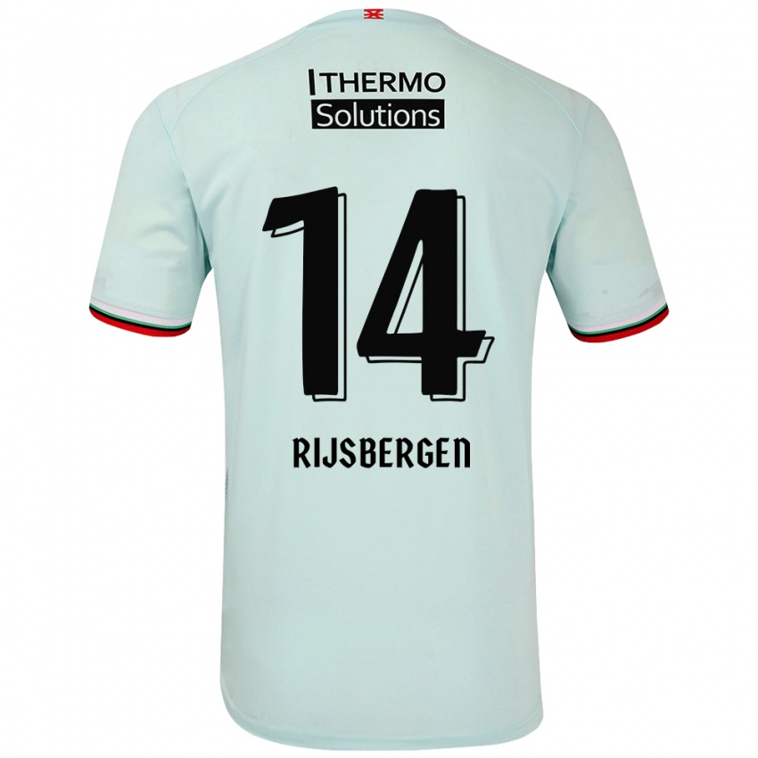 Gyermek Liz Rijsbergen #14 Világoszöld Idegenbeli Jersey 2024/25 Mez Póló Ing