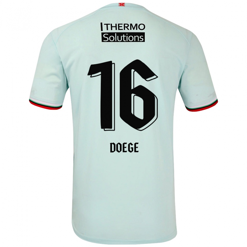 Gyermek Leonie Doege #16 Világoszöld Idegenbeli Jersey 2024/25 Mez Póló Ing