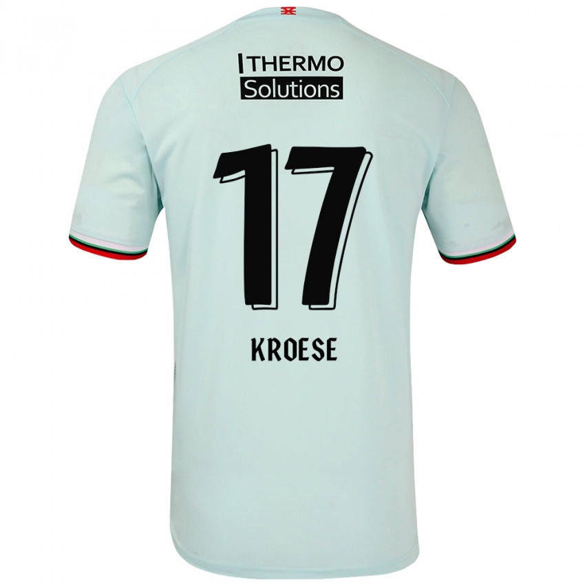 Gyermek Fieke Kroese #17 Világoszöld Idegenbeli Jersey 2024/25 Mez Póló Ing