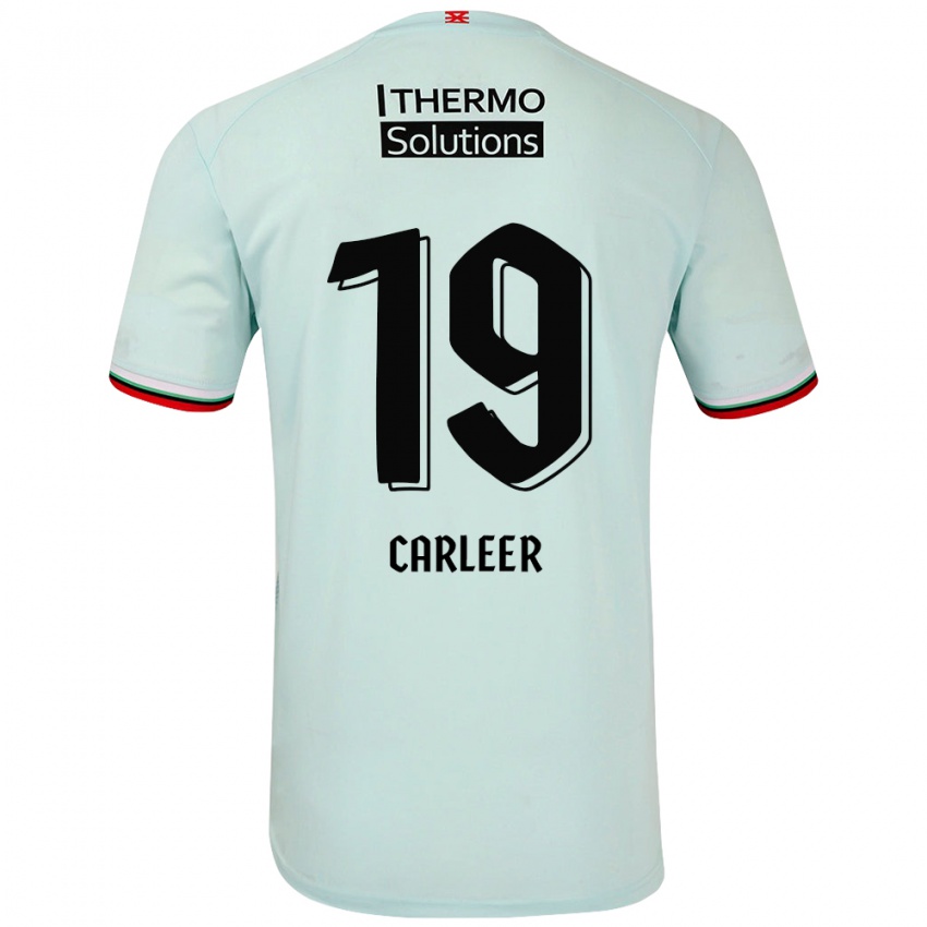 Gyermek Lieske Carleer #19 Világoszöld Idegenbeli Jersey 2024/25 Mez Póló Ing