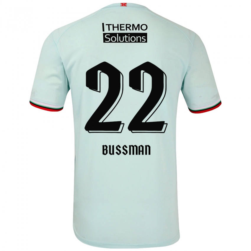 Gyermek Fiene Bussman #22 Világoszöld Idegenbeli Jersey 2024/25 Mez Póló Ing