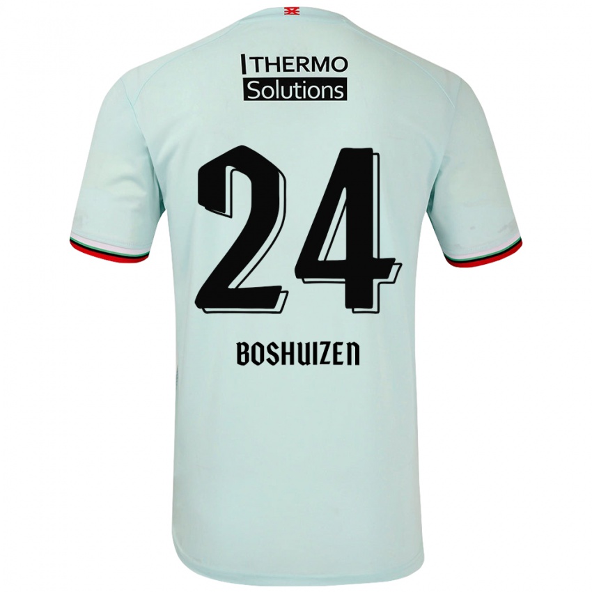 Gyermek Annouk Boshuizen #24 Világoszöld Idegenbeli Jersey 2024/25 Mez Póló Ing