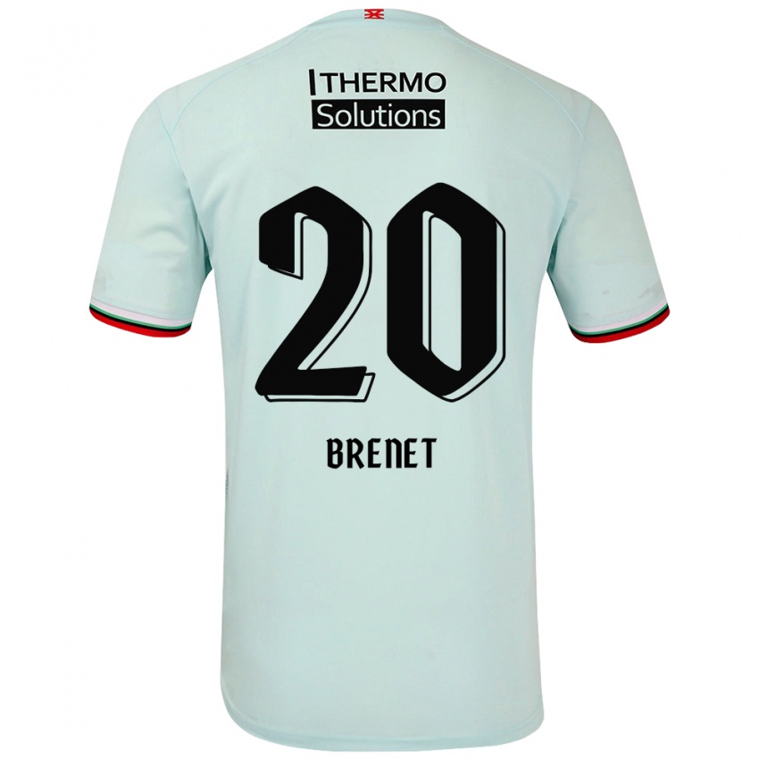 Gyermek Joshua Brenet #20 Világoszöld Idegenbeli Jersey 2024/25 Mez Póló Ing