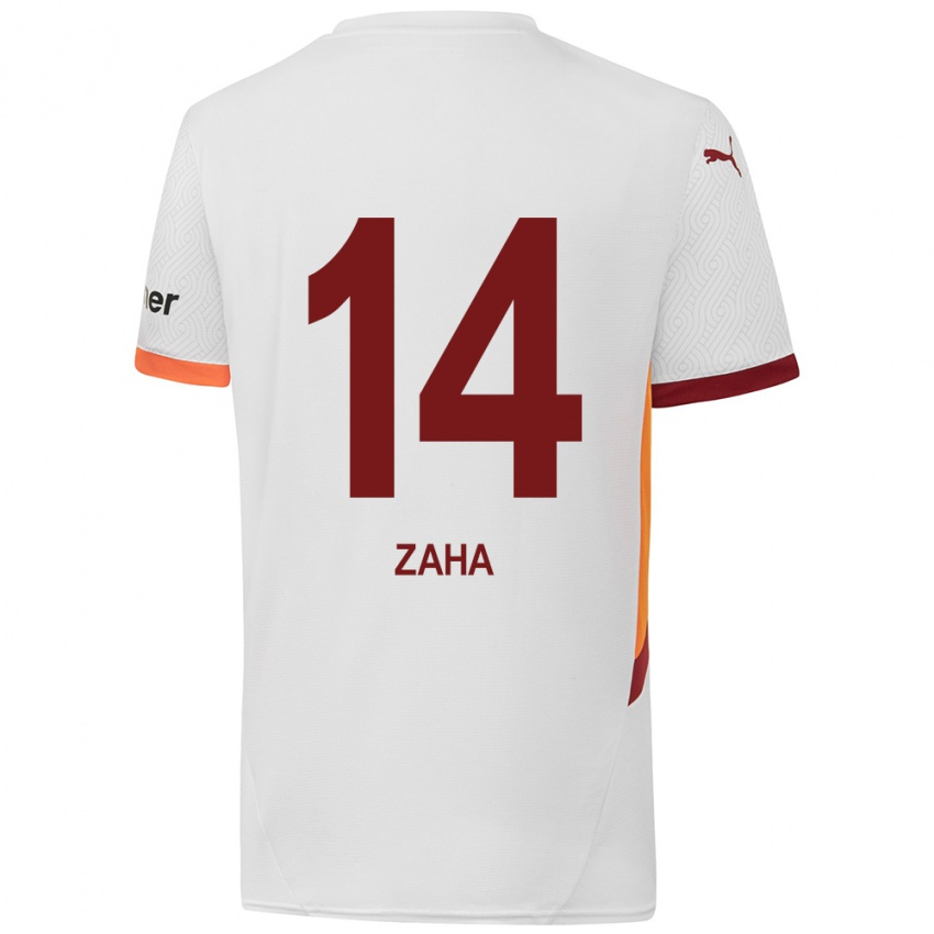 Gyermek Wilfried Zaha #14 Fehér Sárga Piros Idegenbeli Jersey 2024/25 Mez Póló Ing