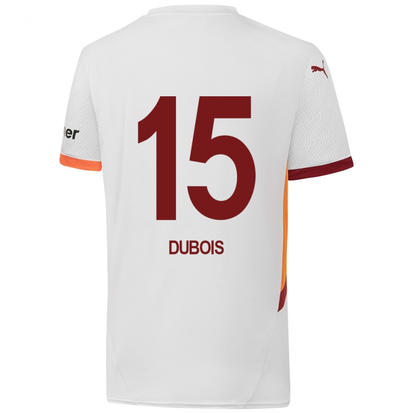 Gyermek Léo Dubois #15 Fehér Sárga Piros Idegenbeli Jersey 2024/25 Mez Póló Ing