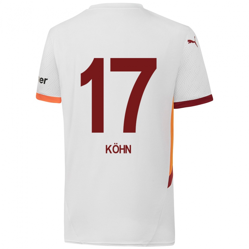 Gyermek Derrick Köhn #17 Fehér Sárga Piros Idegenbeli Jersey 2024/25 Mez Póló Ing