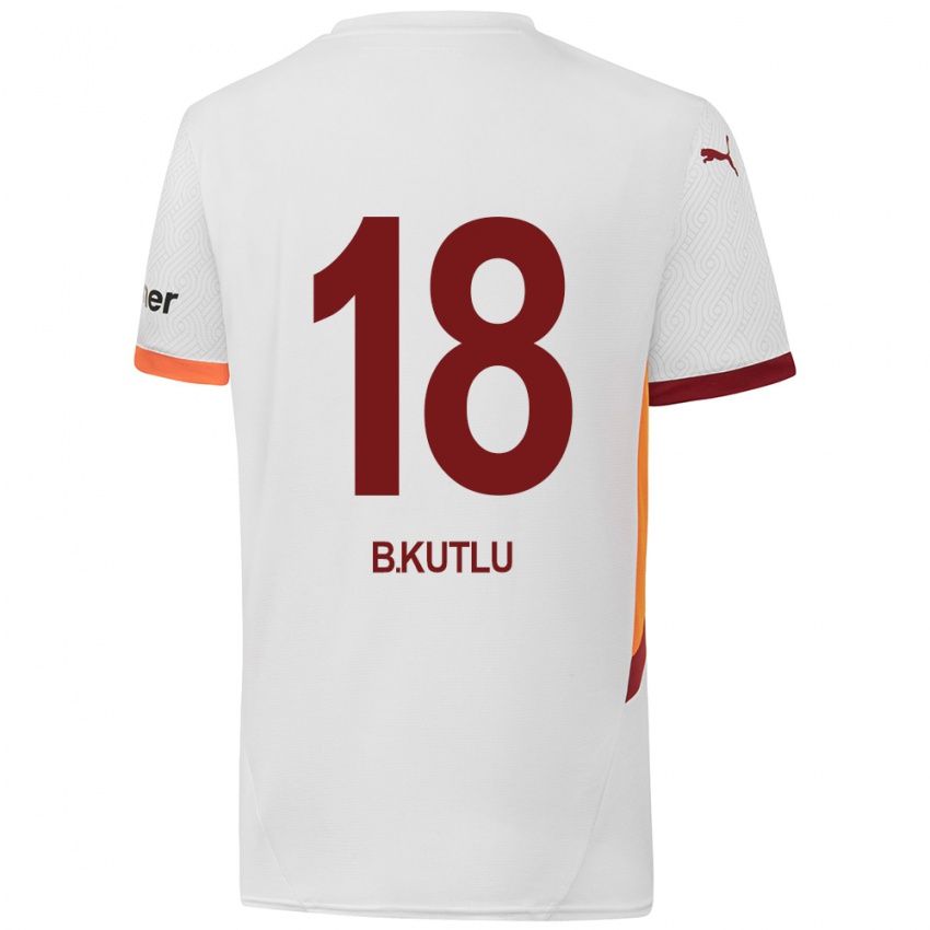 Gyermek Berkan Kutlu #18 Fehér Sárga Piros Idegenbeli Jersey 2024/25 Mez Póló Ing