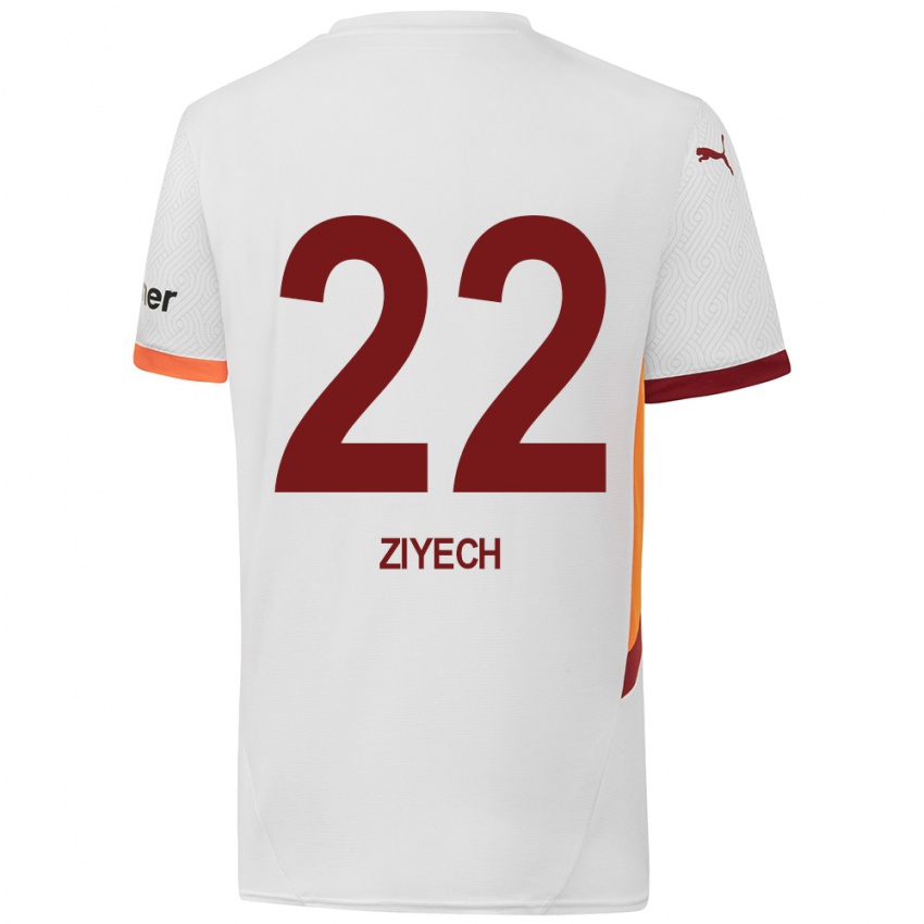 Gyermek Hakim Ziyech #22 Fehér Sárga Piros Idegenbeli Jersey 2024/25 Mez Póló Ing