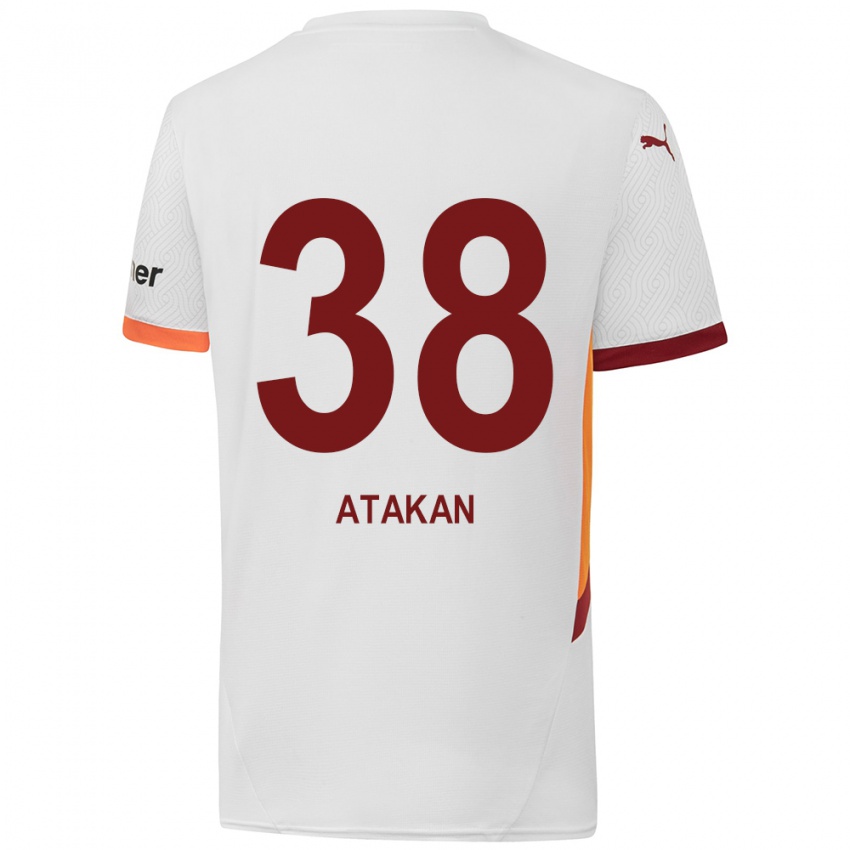 Gyermek Atakan Ordu #38 Fehér Sárga Piros Idegenbeli Jersey 2024/25 Mez Póló Ing