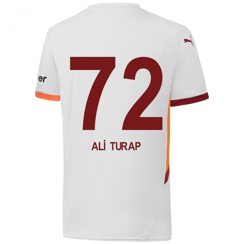 Gyermek Ali Turap Bülbül #72 Fehér Sárga Piros Idegenbeli Jersey 2024/25 Mez Póló Ing