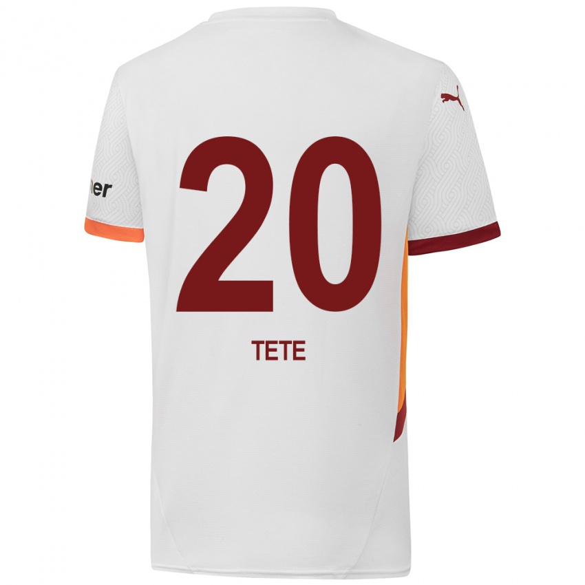 Gyermek Tete #20 Fehér Sárga Piros Idegenbeli Jersey 2024/25 Mez Póló Ing