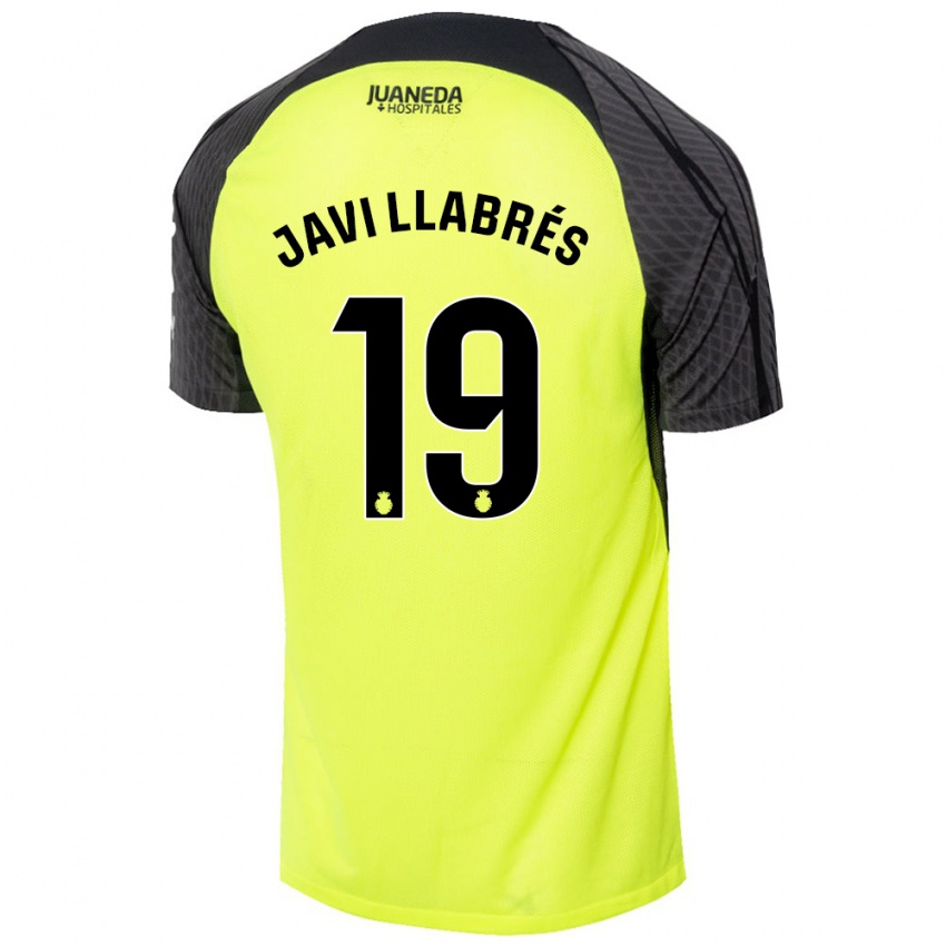 Gyermek Javi Llabrés #19 Fluoreszkáló Zöld Fekete Idegenbeli Jersey 2024/25 Mez Póló Ing