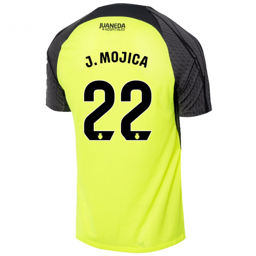 Gyermek Johan Mojica #22 Fluoreszkáló Zöld Fekete Idegenbeli Jersey 2024/25 Mez Póló Ing