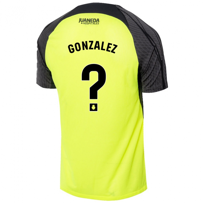 Gyermek Adrià González #0 Fluoreszkáló Zöld Fekete Idegenbeli Jersey 2024/25 Mez Póló Ing