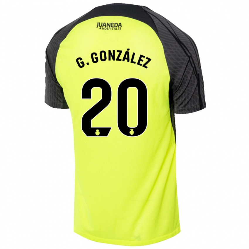 Gyermek Giovanni González #20 Fluoreszkáló Zöld Fekete Idegenbeli Jersey 2024/25 Mez Póló Ing