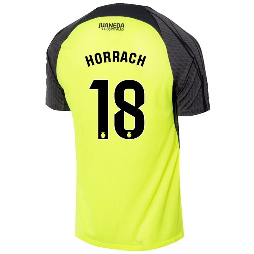 Gyermek Barto Horrach #18 Fluoreszkáló Zöld Fekete Idegenbeli Jersey 2024/25 Mez Póló Ing