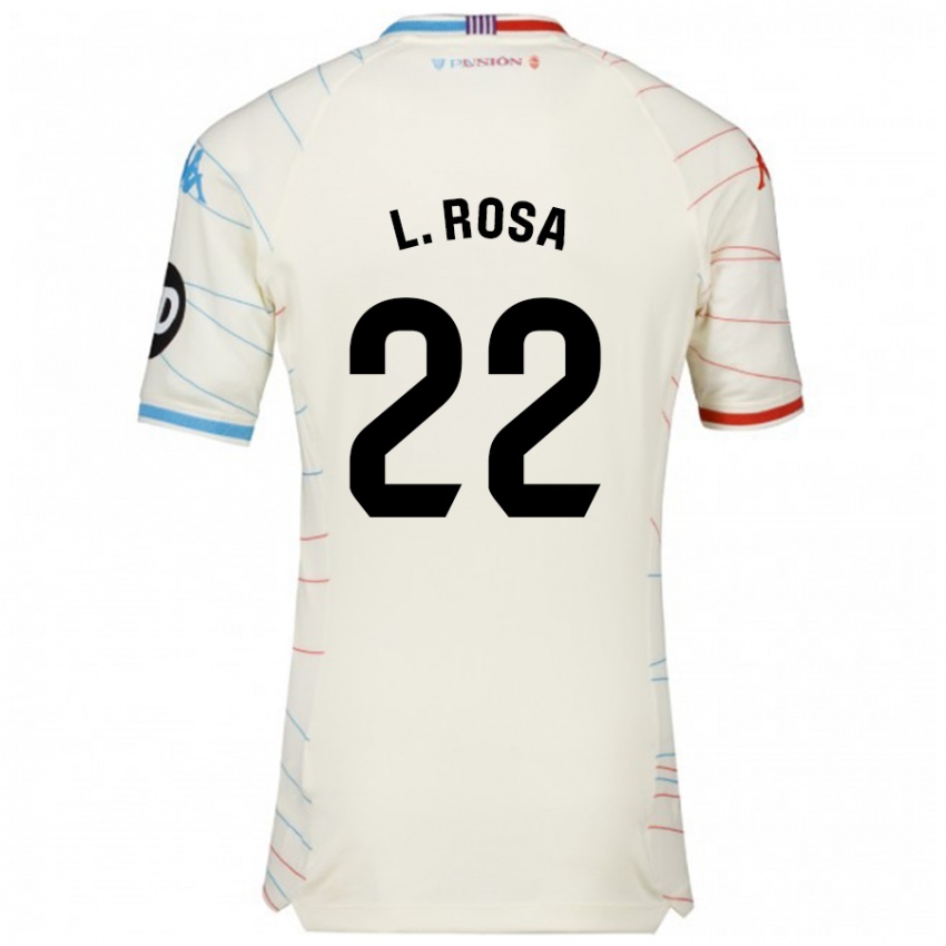 Gyermek Lucas Rosa #22 Fehér Piros Kék Idegenbeli Jersey 2024/25 Mez Póló Ing