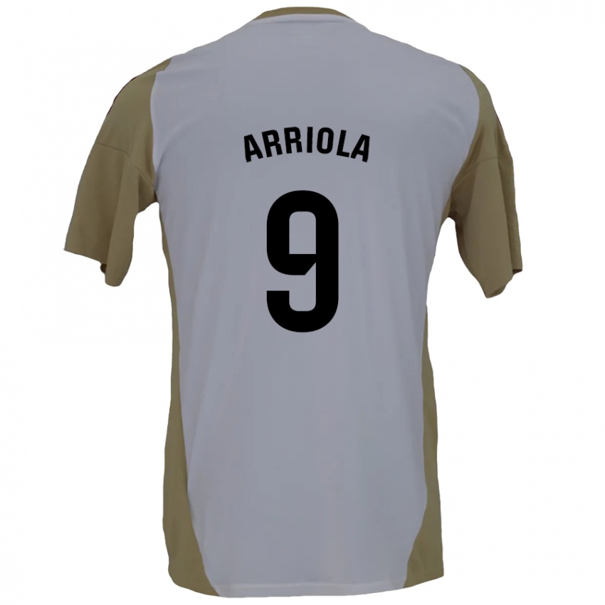 Gyermek Marcos Arriola #9 Barna Fehér Idegenbeli Jersey 2024/25 Mez Póló Ing