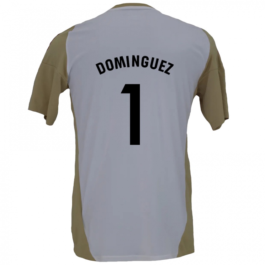 Gyermek Iago Domínguez #1 Barna Fehér Idegenbeli Jersey 2024/25 Mez Póló Ing