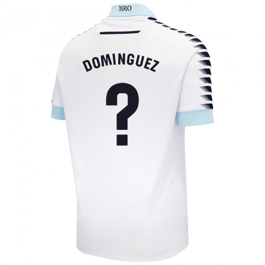 Gyermek Rubén Domínguez #0 Fehér Kék Idegenbeli Jersey 2024/25 Mez Póló Ing