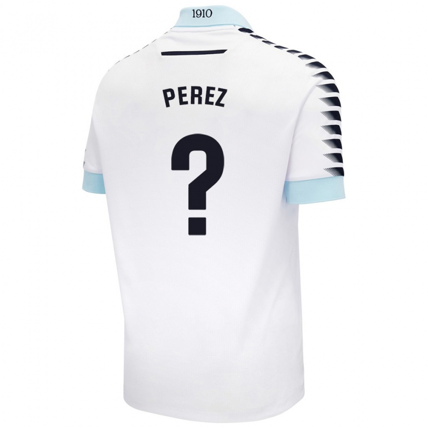 Gyermek Ángel Pérez #0 Fehér Kék Idegenbeli Jersey 2024/25 Mez Póló Ing