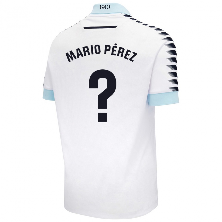 Gyermek Mario Pérez #0 Fehér Kék Idegenbeli Jersey 2024/25 Mez Póló Ing