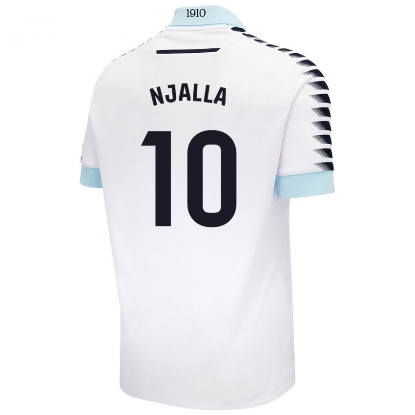 Gyermek Nico Njalla #10 Fehér Kék Idegenbeli Jersey 2024/25 Mez Póló Ing