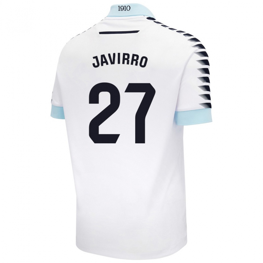 Gyermek Javirro #27 Fehér Kék Idegenbeli Jersey 2024/25 Mez Póló Ing