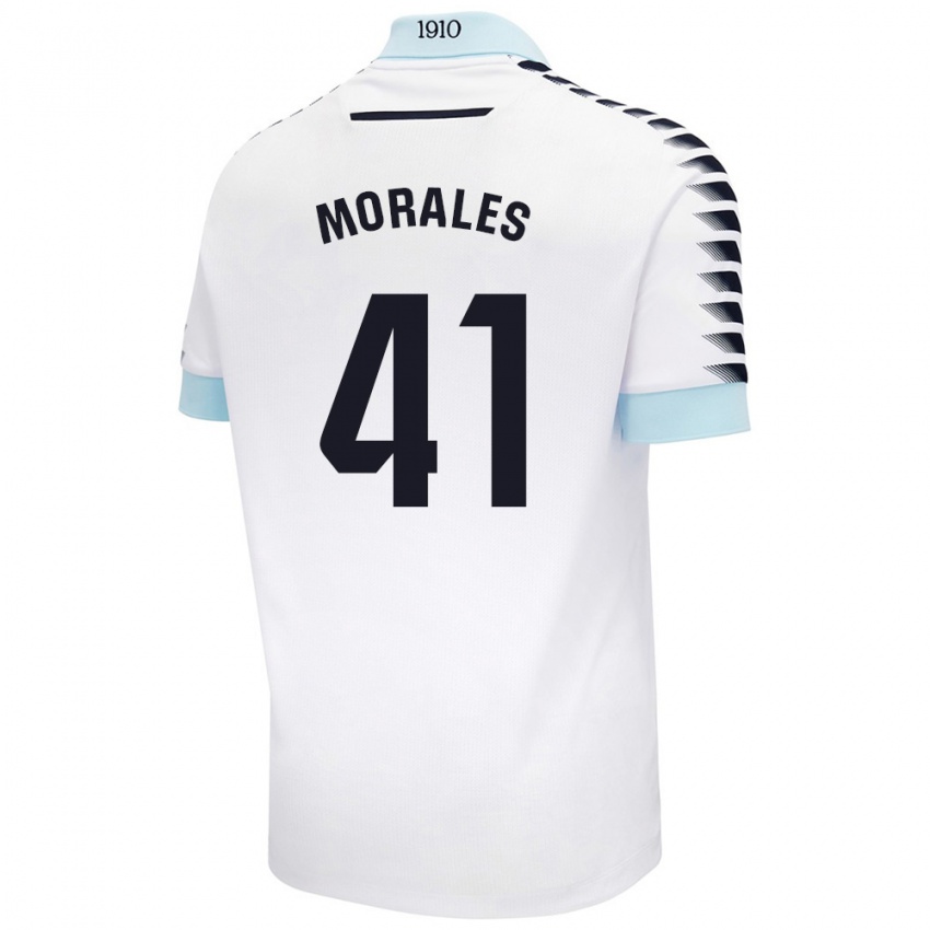 Gyermek Luis Morales #41 Fehér Kék Idegenbeli Jersey 2024/25 Mez Póló Ing