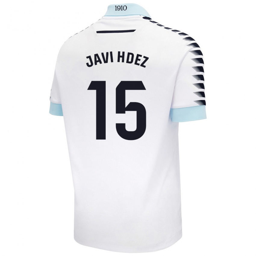 Gyermek Javi Hernández #15 Fehér Kék Idegenbeli Jersey 2024/25 Mez Póló Ing