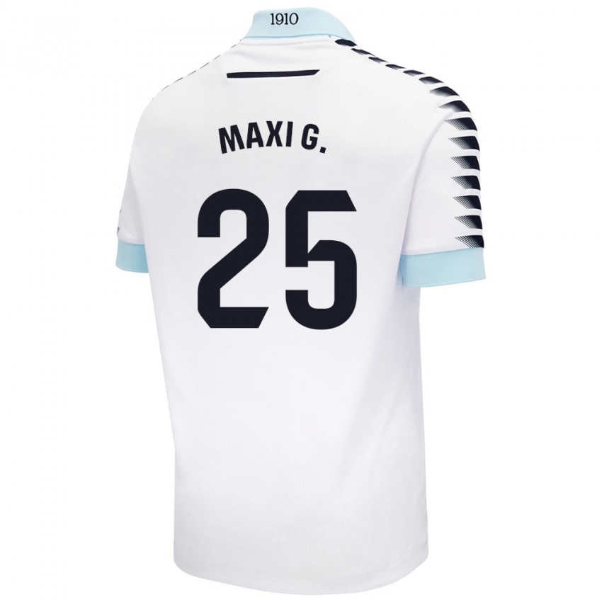 Gyermek Maxi Gómez #25 Fehér Kék Idegenbeli Jersey 2024/25 Mez Póló Ing