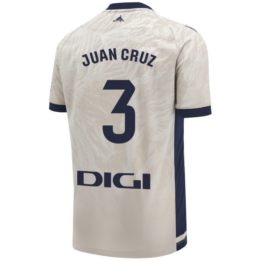 Gyermek Juan Cruz #3 Világos Szürke Idegenbeli Jersey 2024/25 Mez Póló Ing