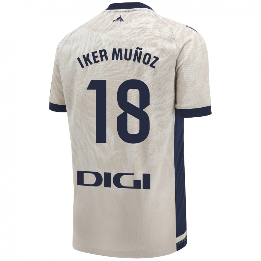 Gyermek Iker Muñoz #18 Világos Szürke Idegenbeli Jersey 2024/25 Mez Póló Ing