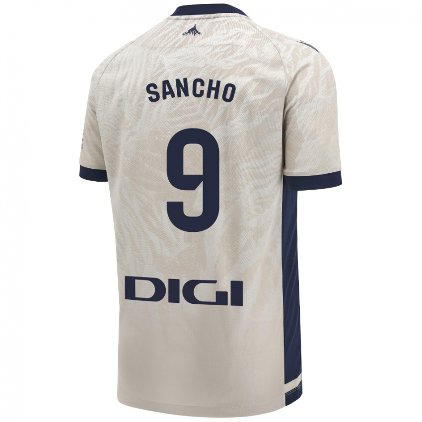 Gyermek Dani Sancho #9 Világos Szürke Idegenbeli Jersey 2024/25 Mez Póló Ing