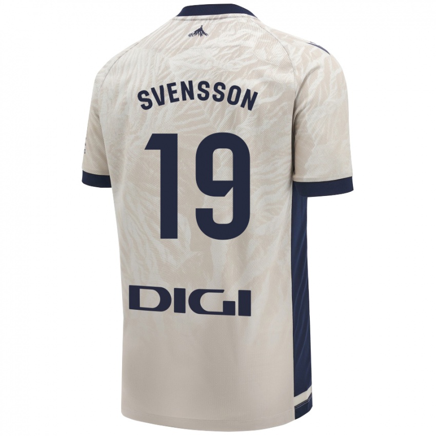 Gyermek Max Svensson #19 Világos Szürke Idegenbeli Jersey 2024/25 Mez Póló Ing