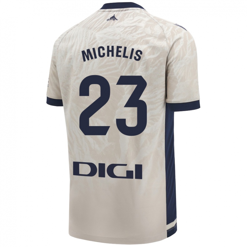 Gyermek Nikolaos Michelis #23 Világos Szürke Idegenbeli Jersey 2024/25 Mez Póló Ing