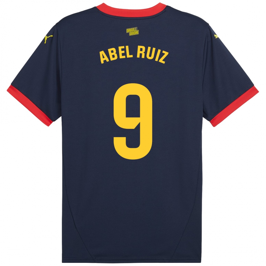 Gyermek Abel Ruiz #9 Sötétvörös Idegenbeli Jersey 2024/25 Mez Póló Ing