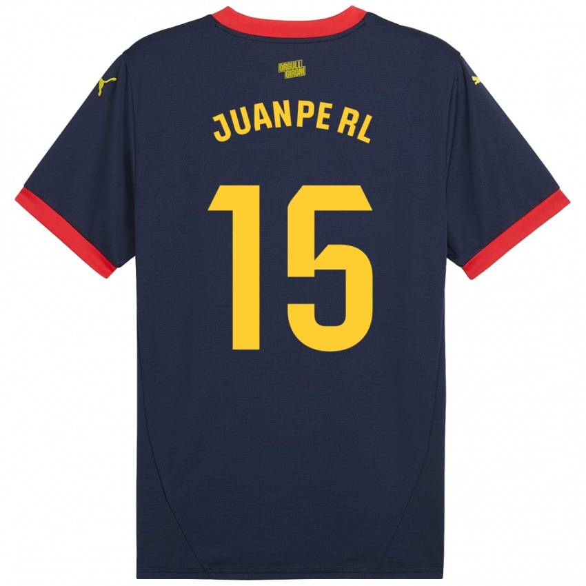 Gyermek Juanpe #15 Sötétvörös Idegenbeli Jersey 2024/25 Mez Póló Ing