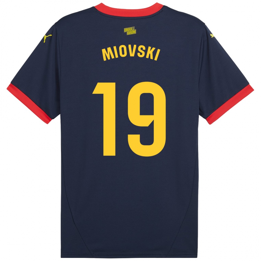 Gyermek Bojan Miovski #19 Sötétvörös Idegenbeli Jersey 2024/25 Mez Póló Ing