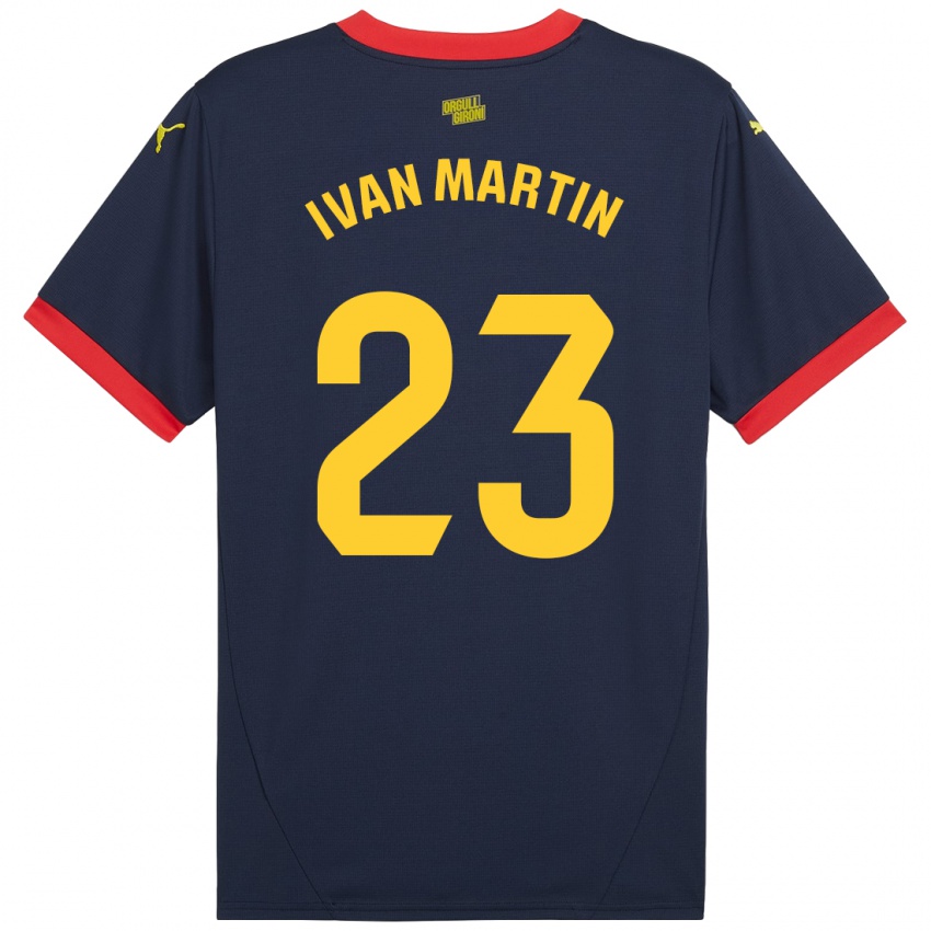 Gyermek Iván Martín #23 Sötétvörös Idegenbeli Jersey 2024/25 Mez Póló Ing